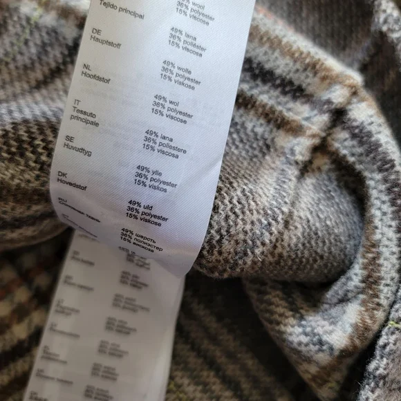 Maje Garion Plaid Wool Blend Blazer Nuetral Collared Women's 36 NWT - Picture 3 of 6